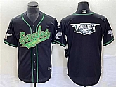Men's Philadelphia Eagles Black Team Big Logo Cool Base Stitched Baseball Jersey,baseball caps,new era cap wholesale,wholesale hats